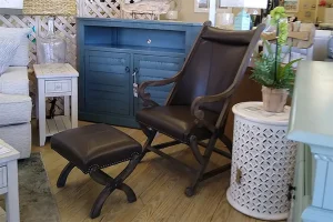 wood and leather occasional chair