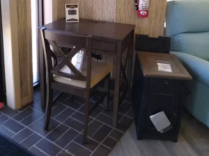 small desk in dark brown wood