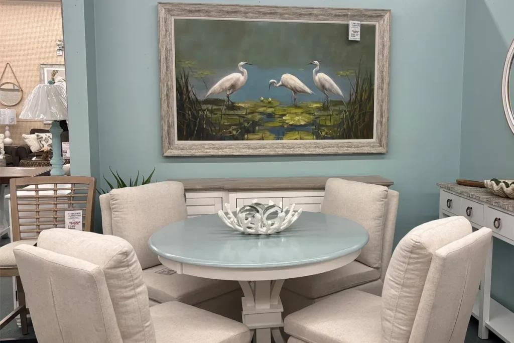 beach style coastal dining room